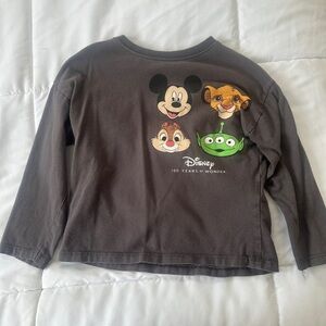 Disney Kids Charcoal Long Sleeve Tee with Characters